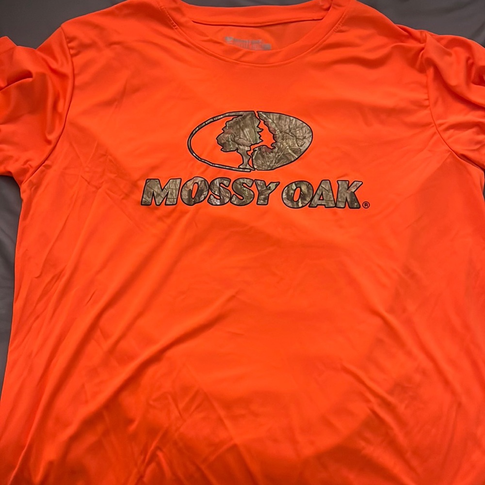 Men’s mossy oak t-shirt, XL, orange